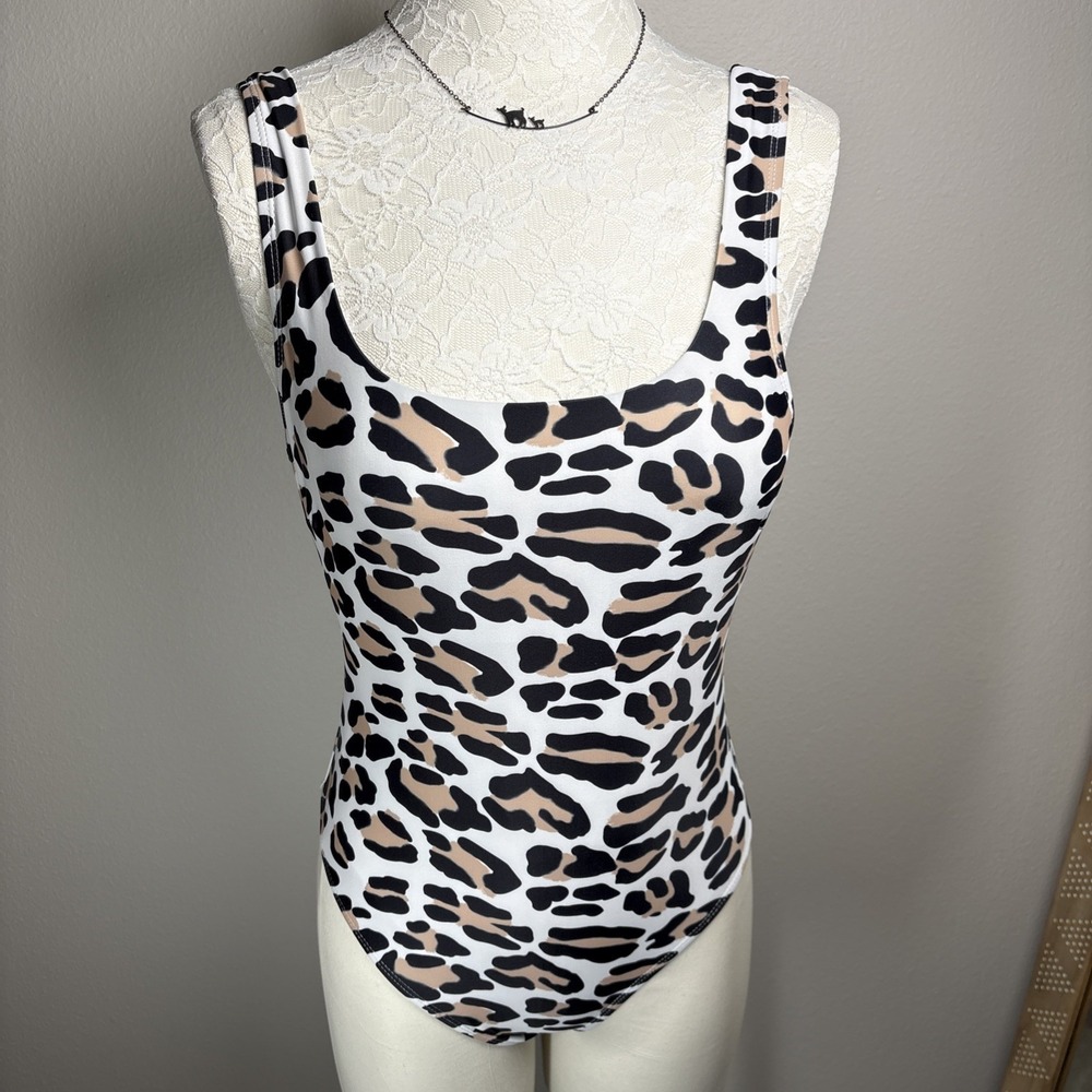 Unbranded Women S White Leopard Bodysuit Swimsuit